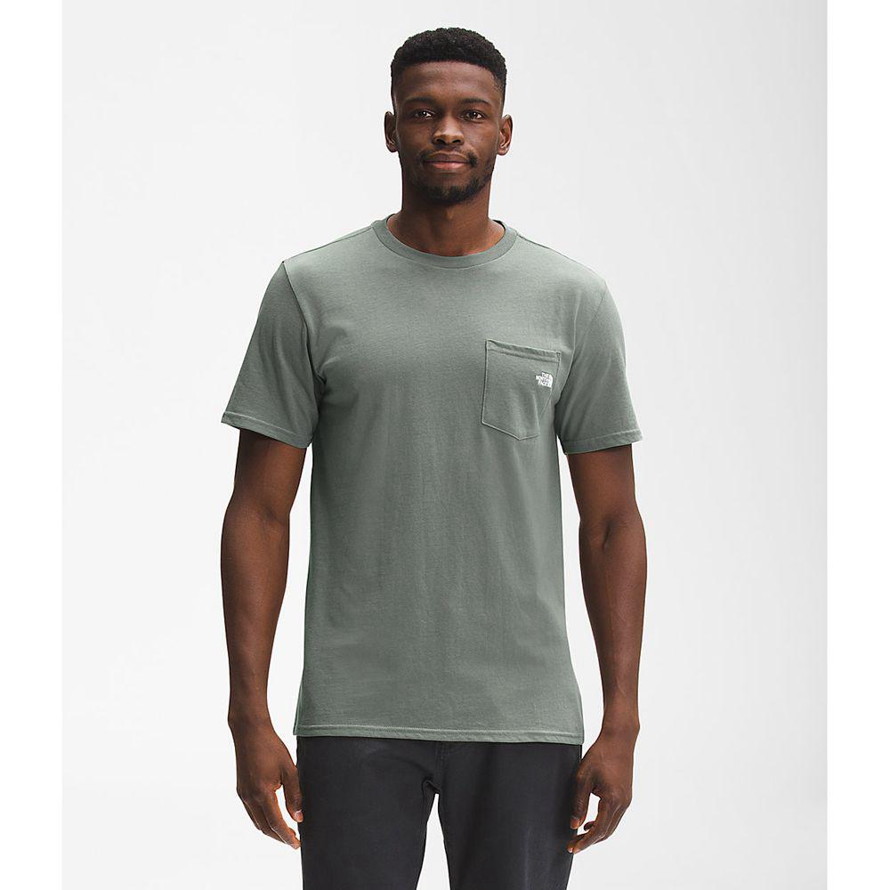 The North Face Κοντό Μανίκι Woodmont Pocket Ανδρικα T Shirt - Πρασινο (NKMA21054)